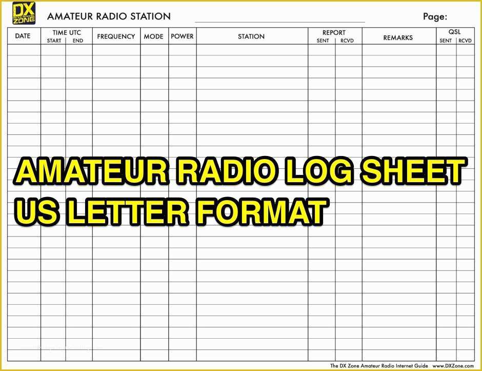 Ham Radio Website Templates Free Of Amateur Radio Station Log Sheet In Us Letter format