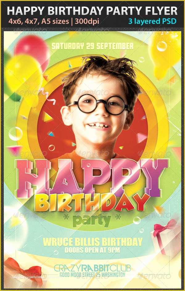 Happy Birthday Poster Template Free Of 9 Amazing Sample Birthday Flyer Templates to Download