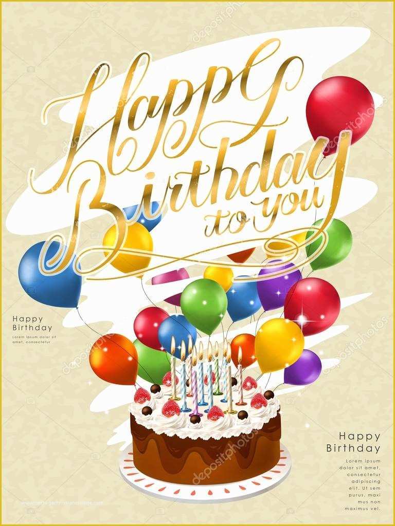Happy Birthday Poster Template Free Of Happy Birthday Poster Template Design — Stock Vector