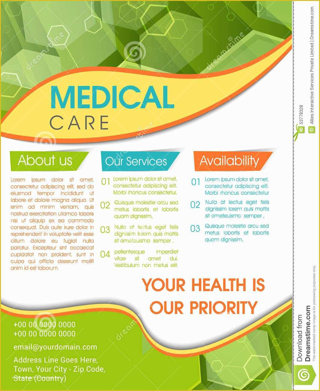 Health Flyer Template Free Of Template Brochure Flyer for Medical Care Stock