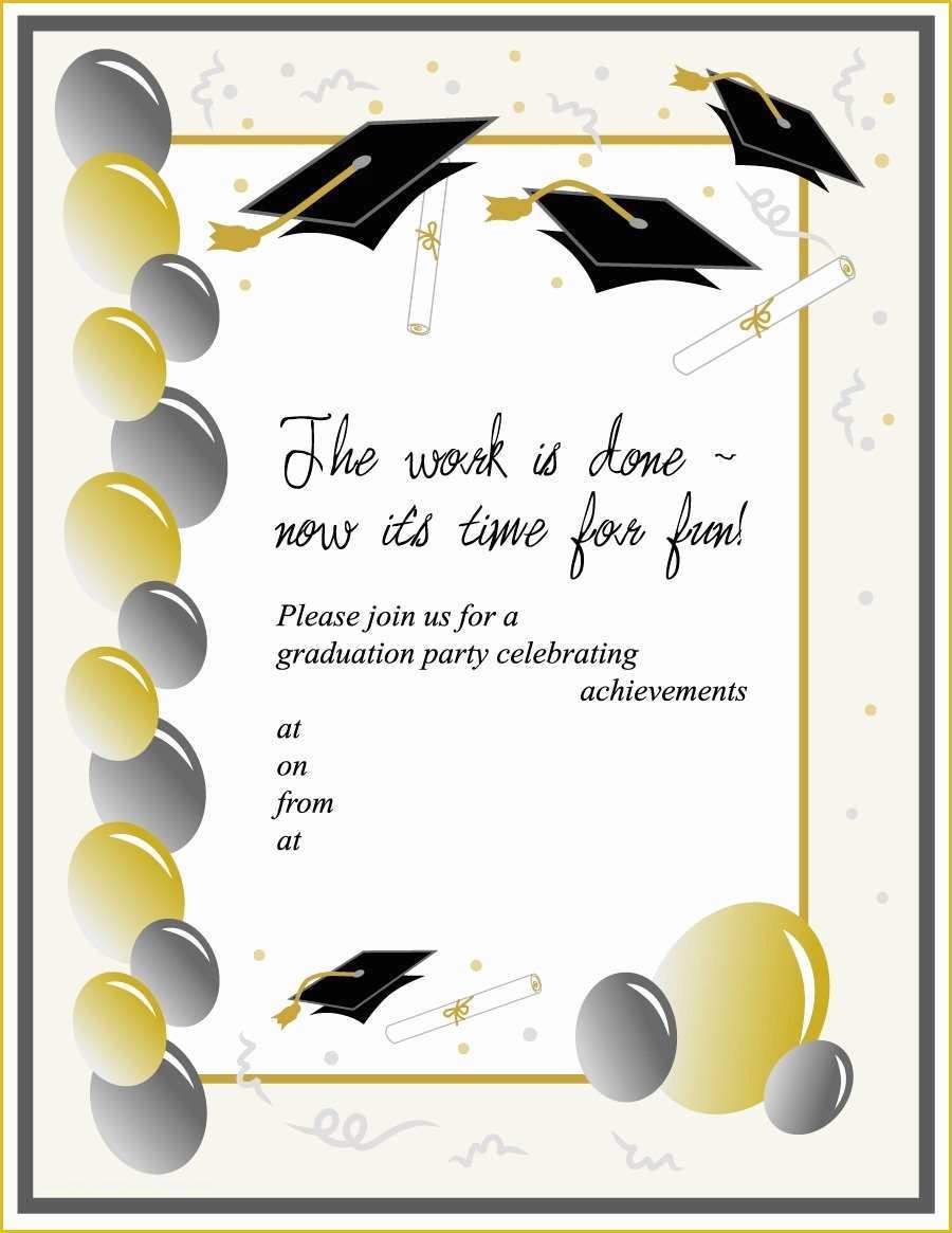 High School Graduation Invitation Templates Free Of 40 Free Graduation Invitation Templates Template Lab