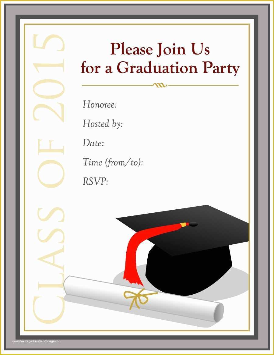 High School Graduation Invitation Templates Free Of Graduation Party Invitations