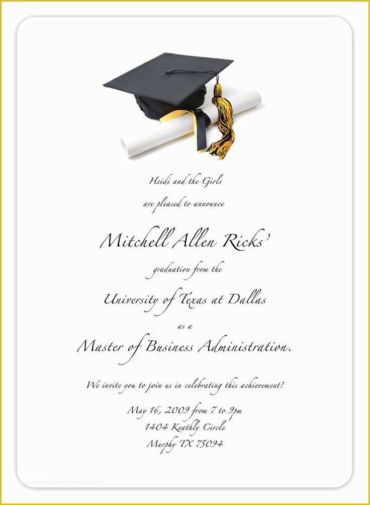 High School Graduation Invitation Templates Free Of Best 25 Graduation Invitation Templates Ideas On