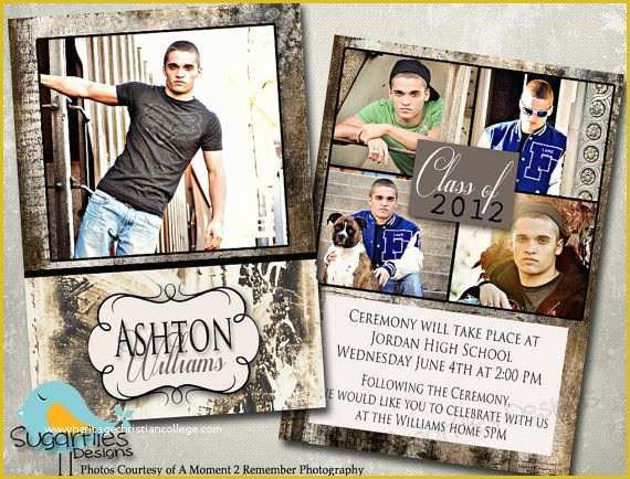 High School Graduation Invitation Templates Free Of Graduation Announcement Photoshop Template Senior