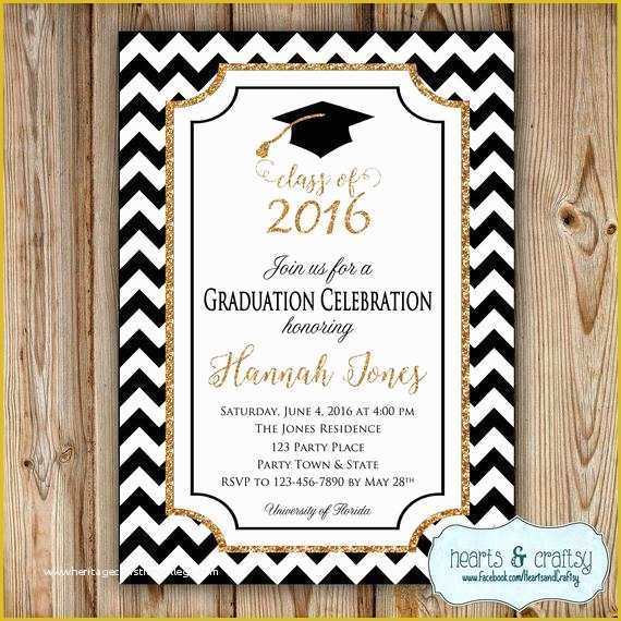High School Graduation Invitation Templates Free Of Graduation Party Invitation College by Heartsandcraftsy On
