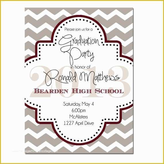 High School Graduation Invitation Templates Free Of Graduation Party Invitation Digital File or Printed