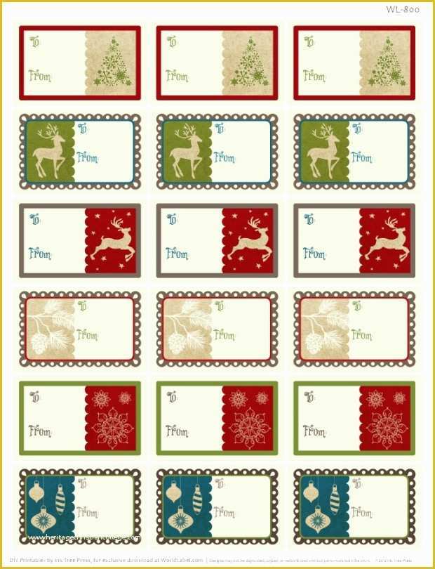Holiday Labels Template Free Of A Rustic Christmas Printable Label Set