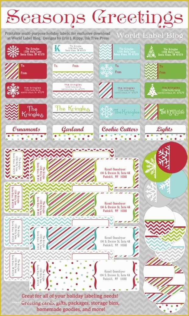 Holiday Labels Template Free Of Christmas Address Label Templates Invitation Template