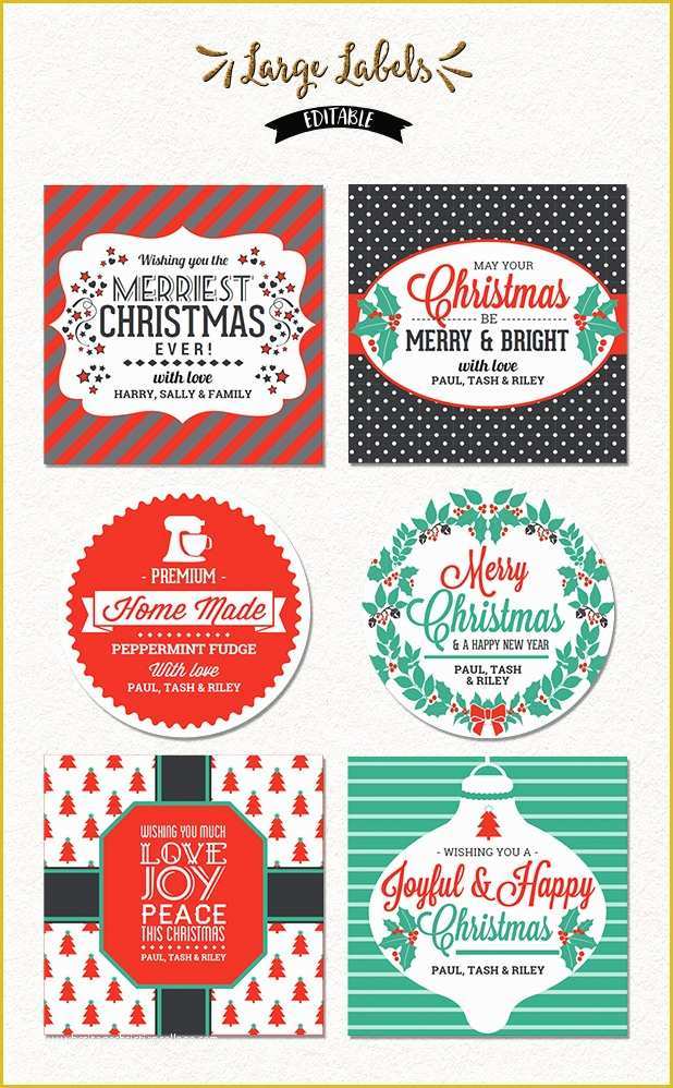 Holiday Labels Template Free Of Christmas Label Stickers – Happy Holidays