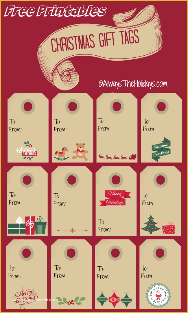 Holiday Labels Template Free Of Christmas Labels Print Out these Christmas Gift Tags