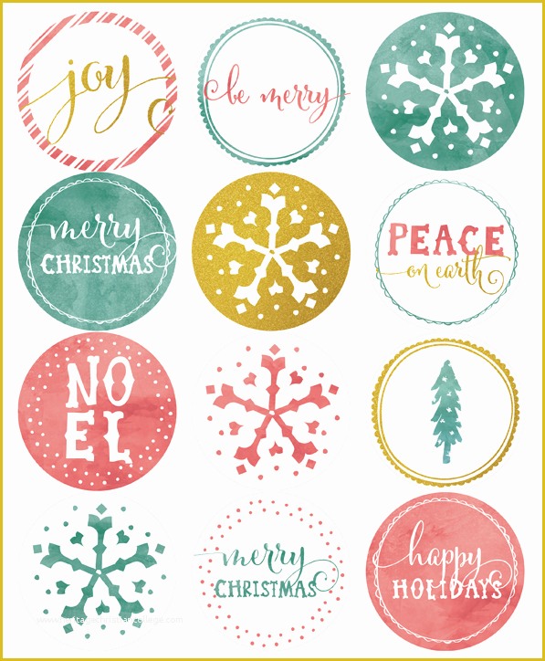 Holiday Labels Template Free Of Holiday Labels In A Watercolor &amp; Glitter theme