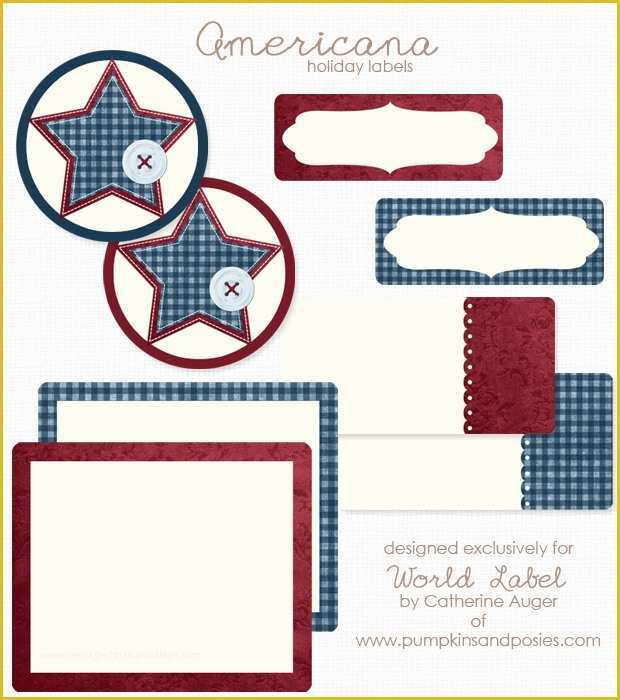 Holiday Labels Template Free Of Printable Americana Holiday Labels