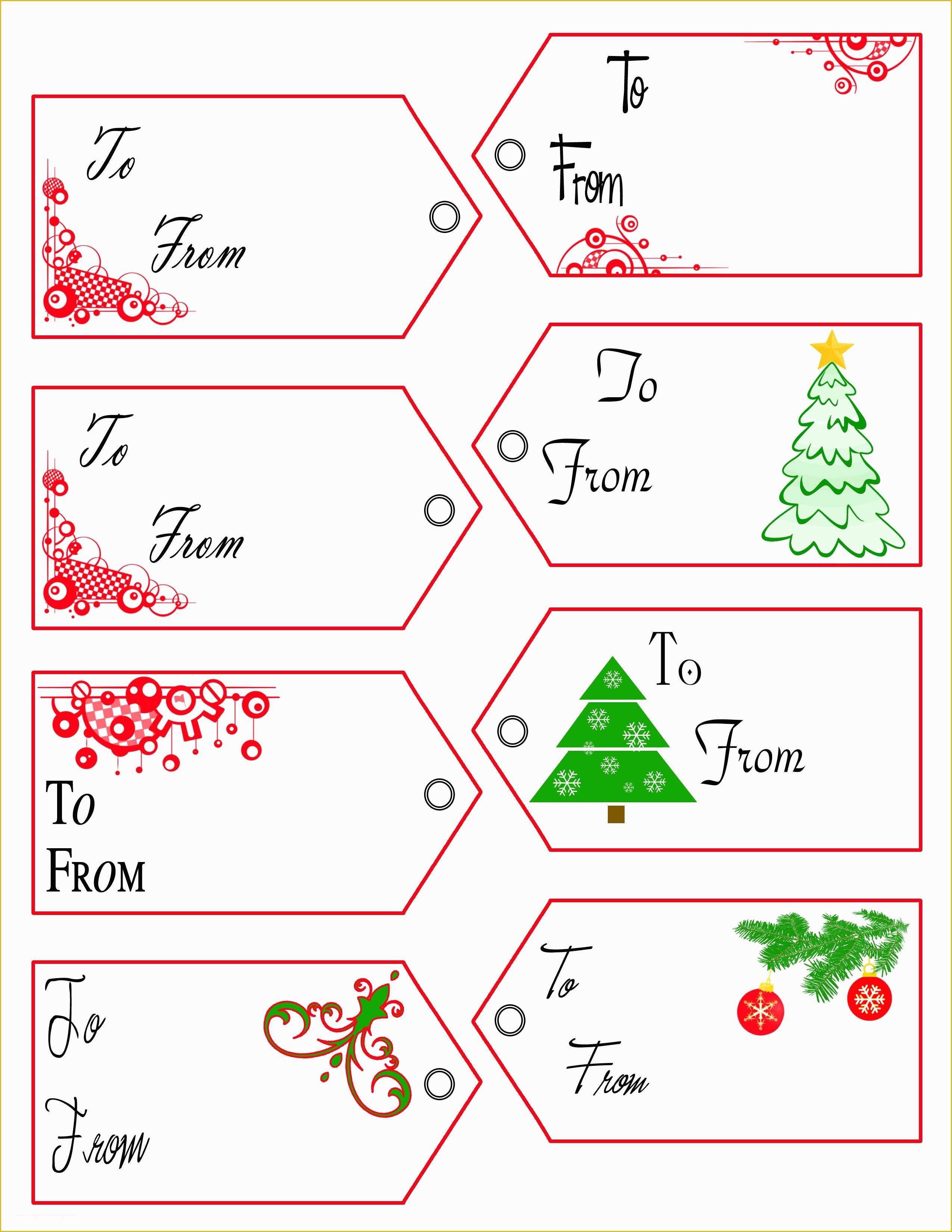 Holiday Labels Template Free Of Printable Christmas Tag Templates – Happy Holidays
