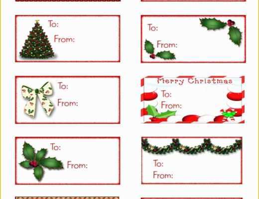 Holiday Labels Template Free Of Printable Holiday T Tags Christmas Labels Party Pdf by
