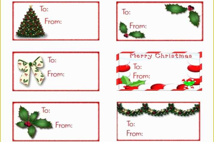 Holiday Labels Template Free Of Printable Holiday T Tags Christmas Labels Party Pdf by