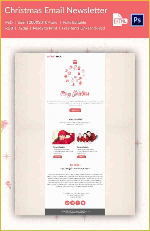 Html Newsletter Templates Free Download Of 38 Christmas Email Newsletter Templates Free Psd Eps