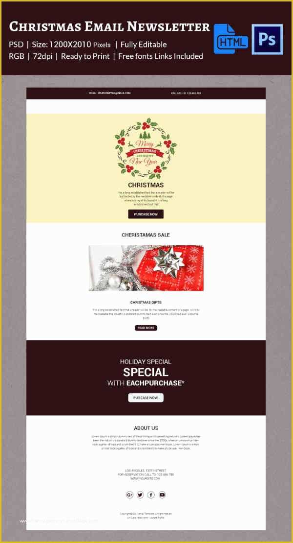 Html Newsletter Templates Free Download Of 38 Christmas Email Newsletter Templates Free Psd Eps