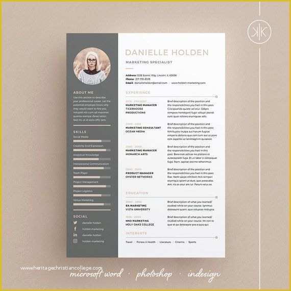 Indesign Resume Template Free Download Of Danielle Resume Cv Template Word Shop