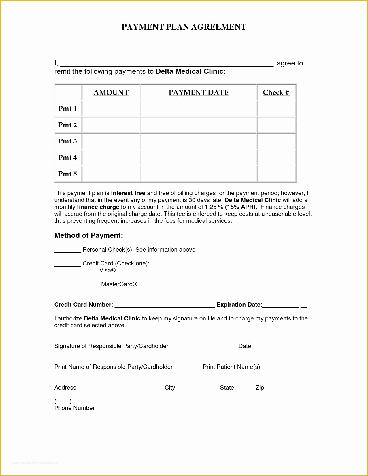 Installment Agreement Template Free Of 5 Payment Plan Agreement Templatereport Template Document