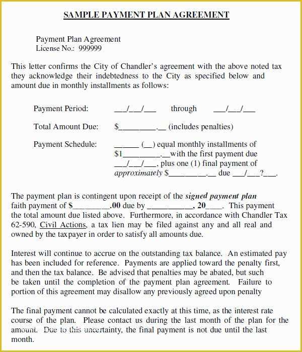 Installment Agreement Template Free Of 6 Sample Installment Agreement Templates