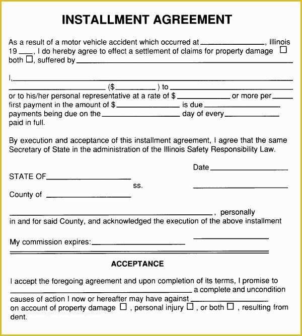 Installment Agreement Template Free Of 6 Sample Installment Agreement Templates