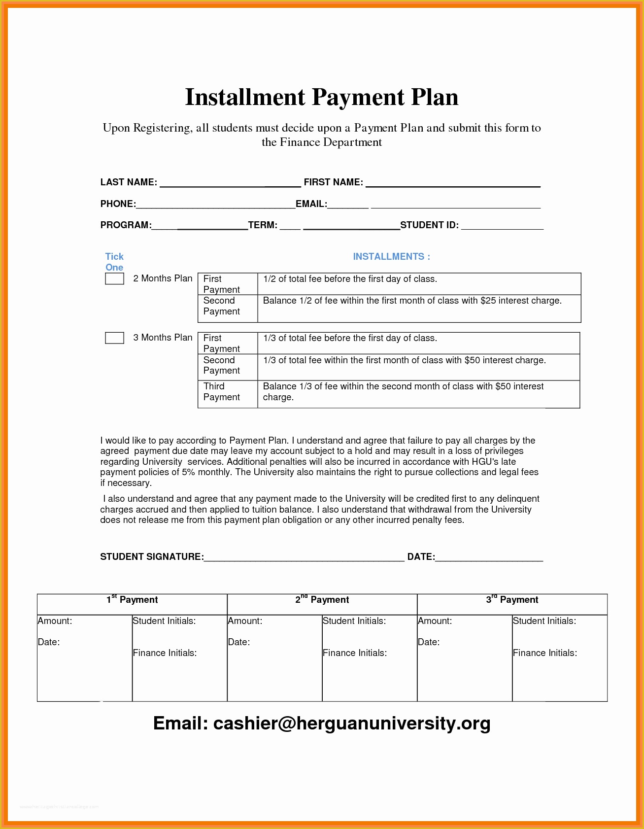 Installment Agreement Template Free Of Payment Plan Template Word Auth form Payment Plan