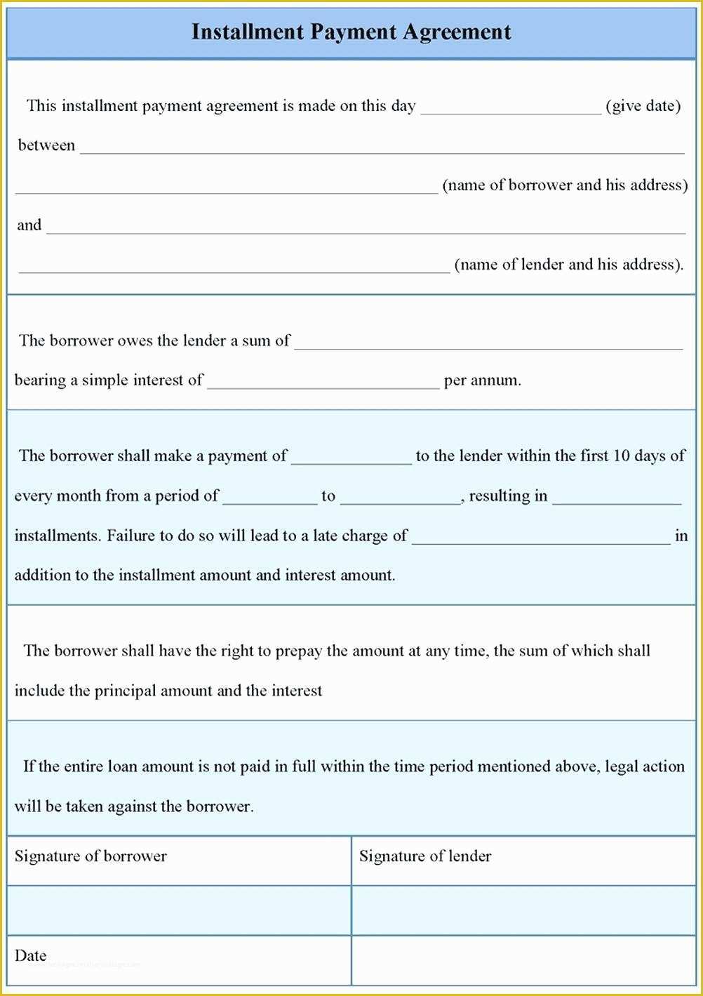 Installment Agreement Template Free Of Template Paid In Full Template