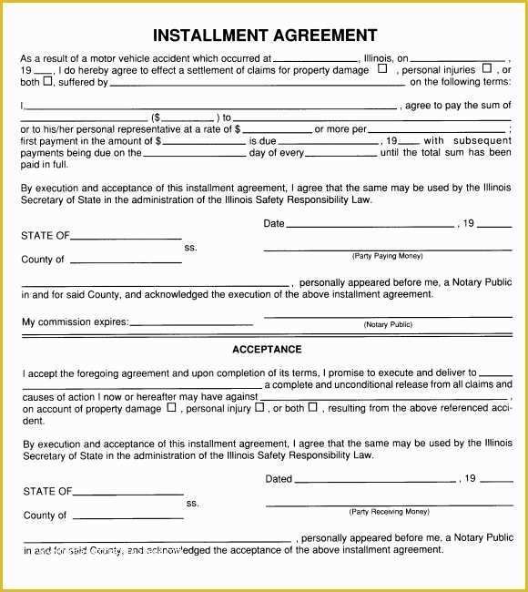 Installment Payment Agreement Template Free