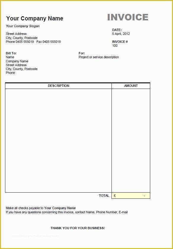 Invoice Template Mac Free Download Of Invoice Template Word Mac