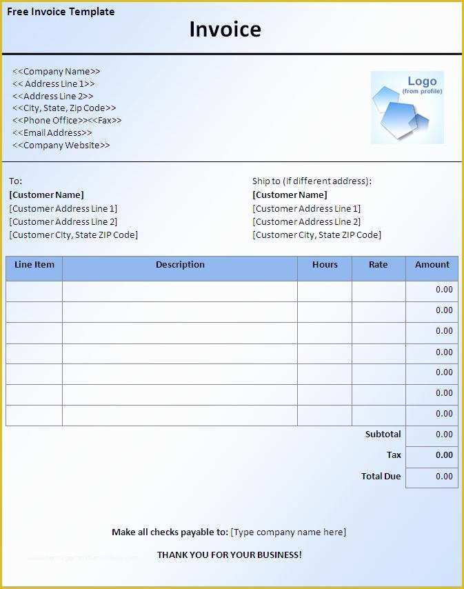 Invoice Template Word Download Free Of 10 Best Of Free Billing Invoice Template Medical