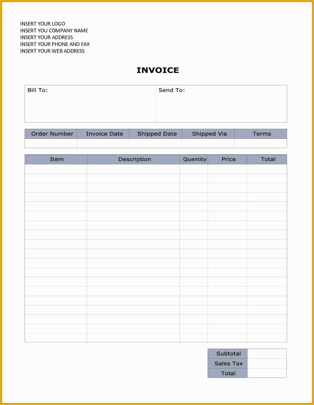 Invoice Template Word Download Free Of 6 Bill format In Word Doc