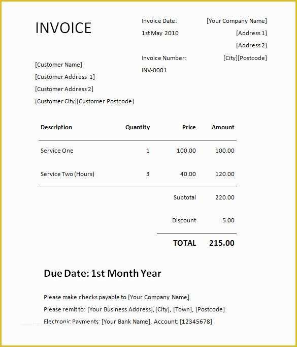 Invoice Template Word Download Free Of 60 Microsoft Invoice Templates Pdf Doc Excel