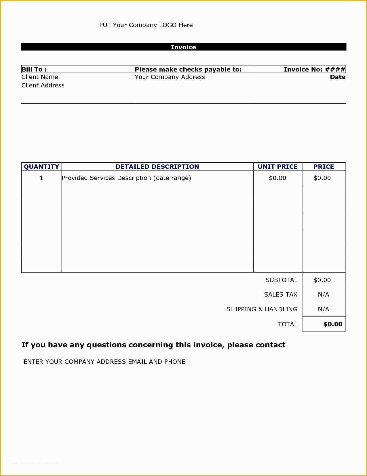 40 Invoice Template Word Download Free
