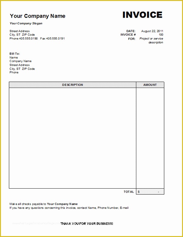 how to make invoice in word 2007