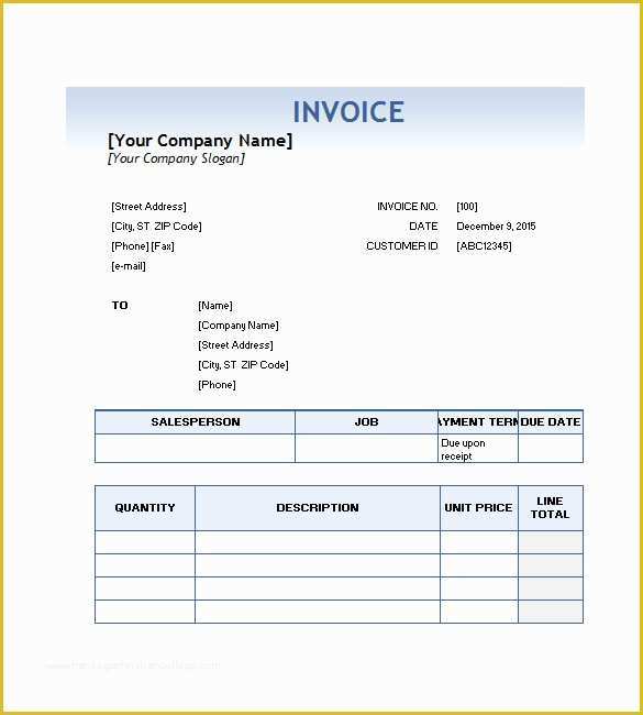 Invoice Template Word Download Free Of Service Invoice Templates – 11 Free Word Excel Pdf