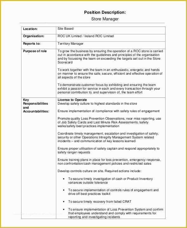 Job Description Template Free Word Of 13 Job Description Templates Free Sample Example