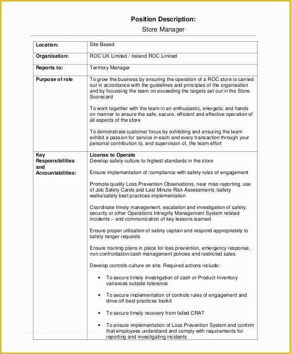 Job Description Template Free Word Of 13 Job Description Templates Free Sample Example