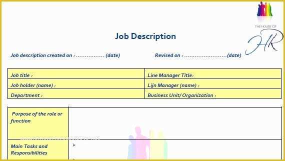 Job Description Template Free Word Of 4 Job Description Templates Excel Pdf formats