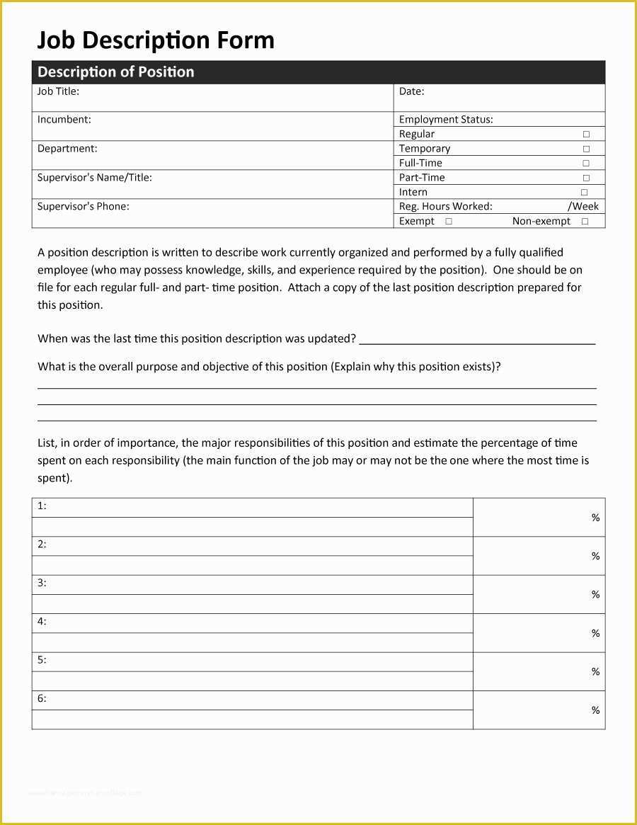 Job Description Template Free Word Of 47 Job Description Templates & Examples Template Lab