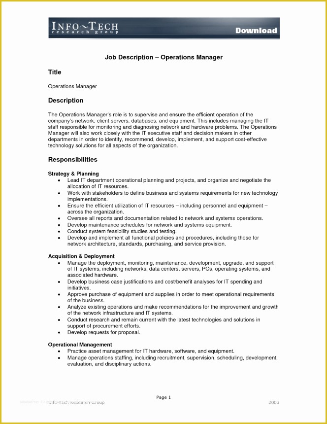 Job Description Template Free Word Of 9 Job Description Templates Word Excel Pdf formats