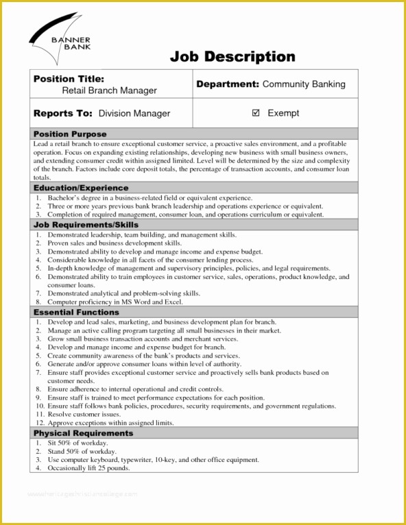 Job Description Template Free Word Of 9 Job Description Templates Word Excel Pdf formats