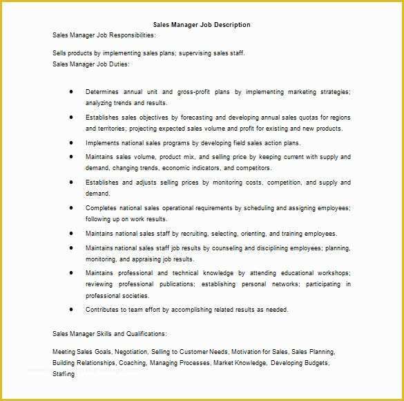 Job Description Template Free Word Of Job Description Template – 28 Free Word Excel Pdf