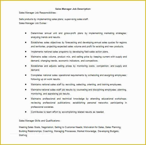 Job Description Template Free Word Of Job Description Template – 28 Free Word Excel Pdf