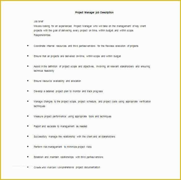 Job Description Template Free Word Of Job Description Template – 47 Free Word Excel Pdf