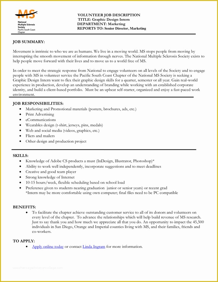 Job Description Template Free Word Of Job Description Template In Word and Pdf formats
