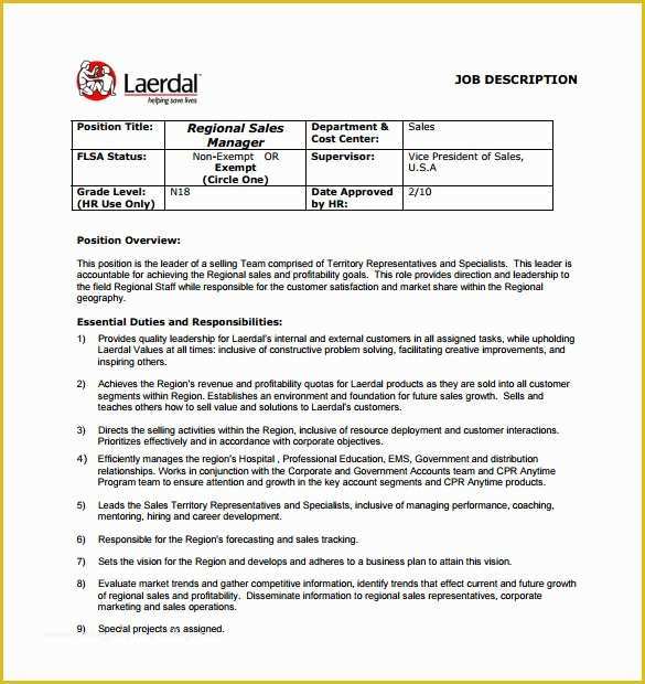 Job Description Template Free Word Of Sales Manager Job Description Template 11 Free Word