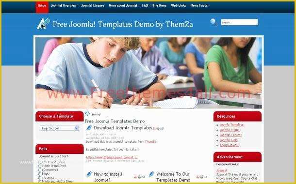 Joomla Shopping Cart Template Free Download Of School Blue Joomla Template