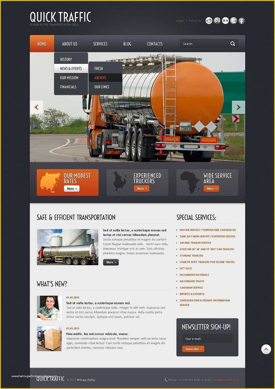 Joomla Shopping Cart Template Free Download Of Transportation Joomla Template