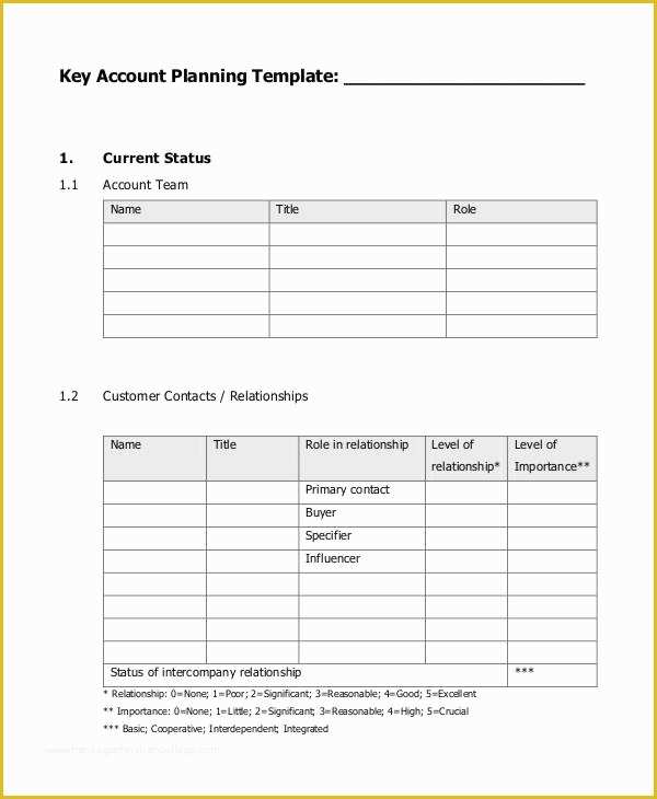 Key Account Plan Template Free Download Of 7 Strategic Account Plan Templates Free Sample Example