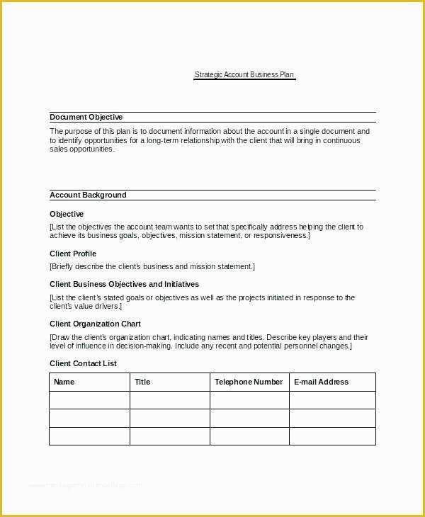 Key Account Plan Template Free Download Of Account Management Plan Template Lovely Key tools and